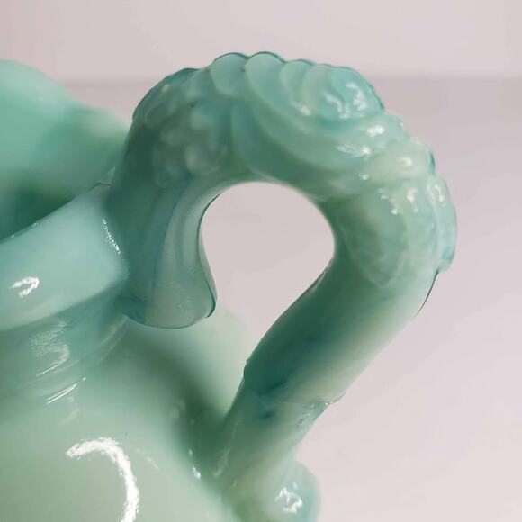 Avon Jadeite Green Swirl Milk Glass Pitcher - Picture 5 of 10